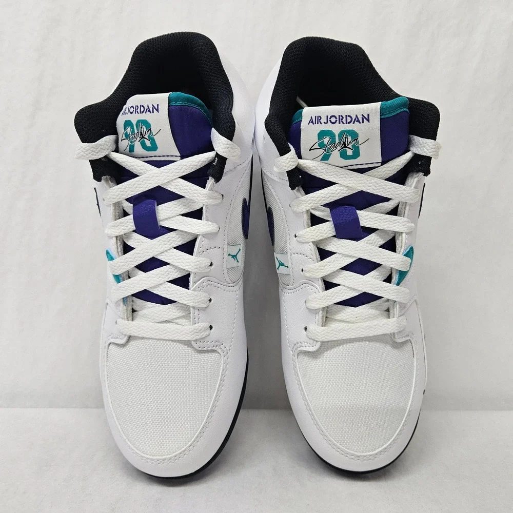 Jordan‎ Stadium 90 Low TD Football Cleats HQ0210-105 White Purple Men Size 7.5